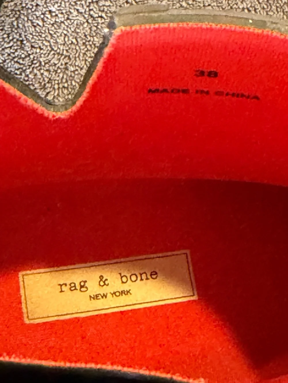 rag & bone Shoe with Vibrant Red Lining and Branded Insole